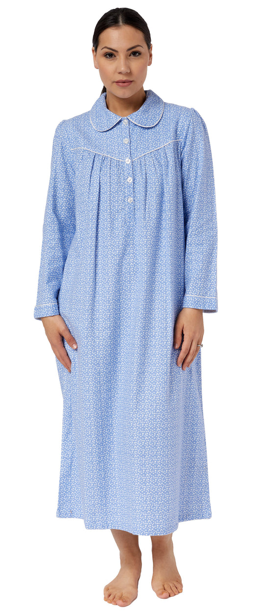 SPOT COLLAR NIGHTIE CHAMBRAY - SK612S