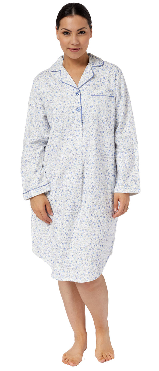 APPLE BLOSSOM NIGHTSHIRT  BLUE - SK613A