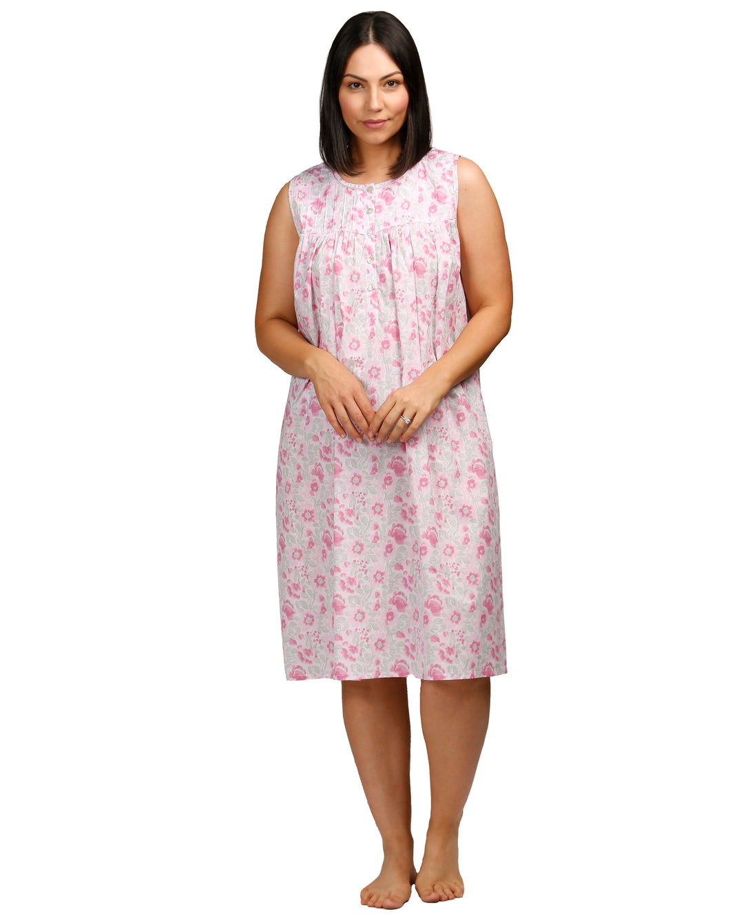 HIBISCUS SLEEVELESS NIGHTIE PINK - SK801H