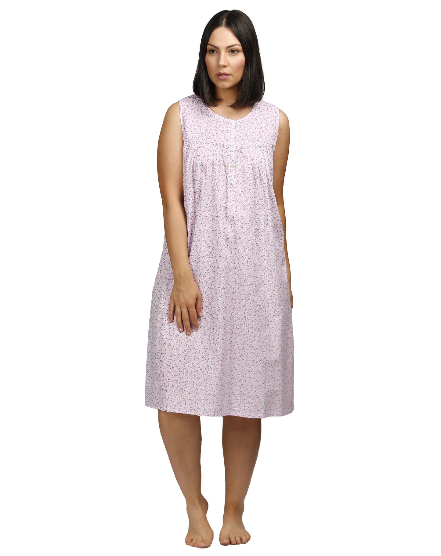 DITSY SLEEVELESS NIGHTIE PINK - SK802D