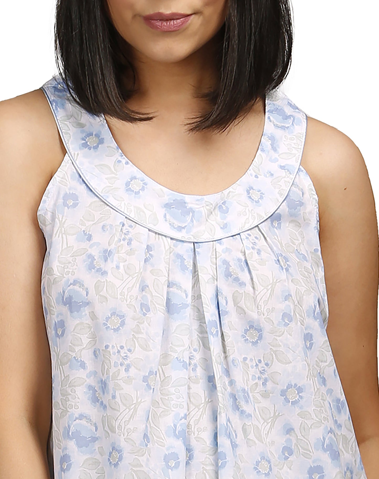 HIBISCUS SLEEVELESS NIGHTIE BLUE - SK805H