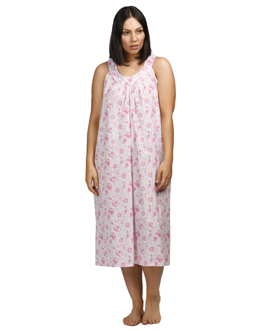 HIBISCUS SLEEVELESS NIGHTIE PINK - SK805H