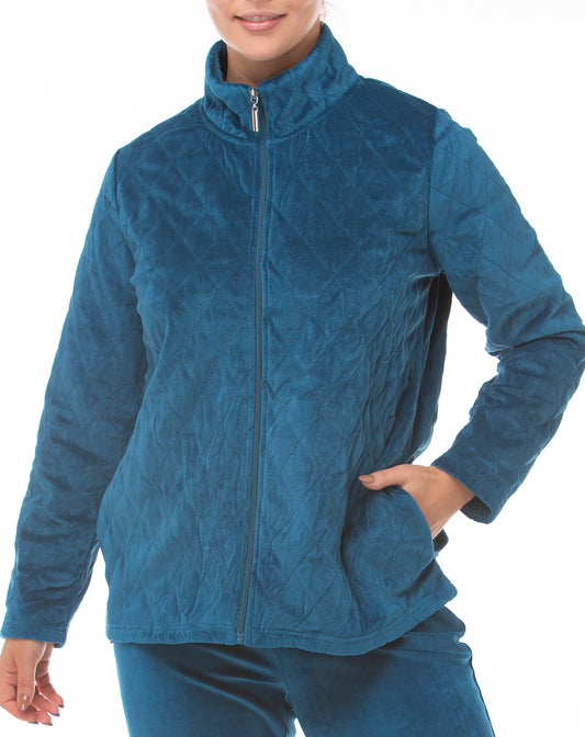 VELVET LOUNGE JACKET PEACOCK - Y104