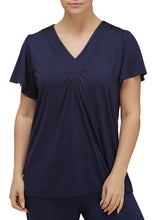 Load image into Gallery viewer, DIAMOND PLEAT TOP / NAVY - Y106

