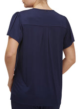 Load image into Gallery viewer, DIAMOND PLEAT TOP / NAVY - Y106
