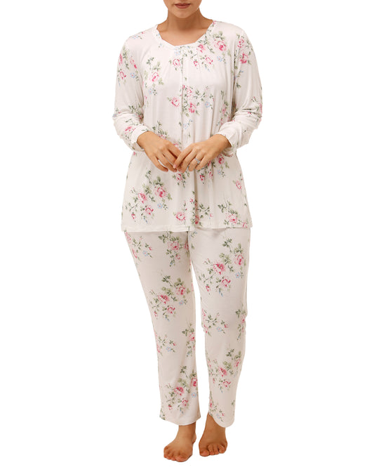 VINTAGE ROSE PJ SET IVORY - Y238