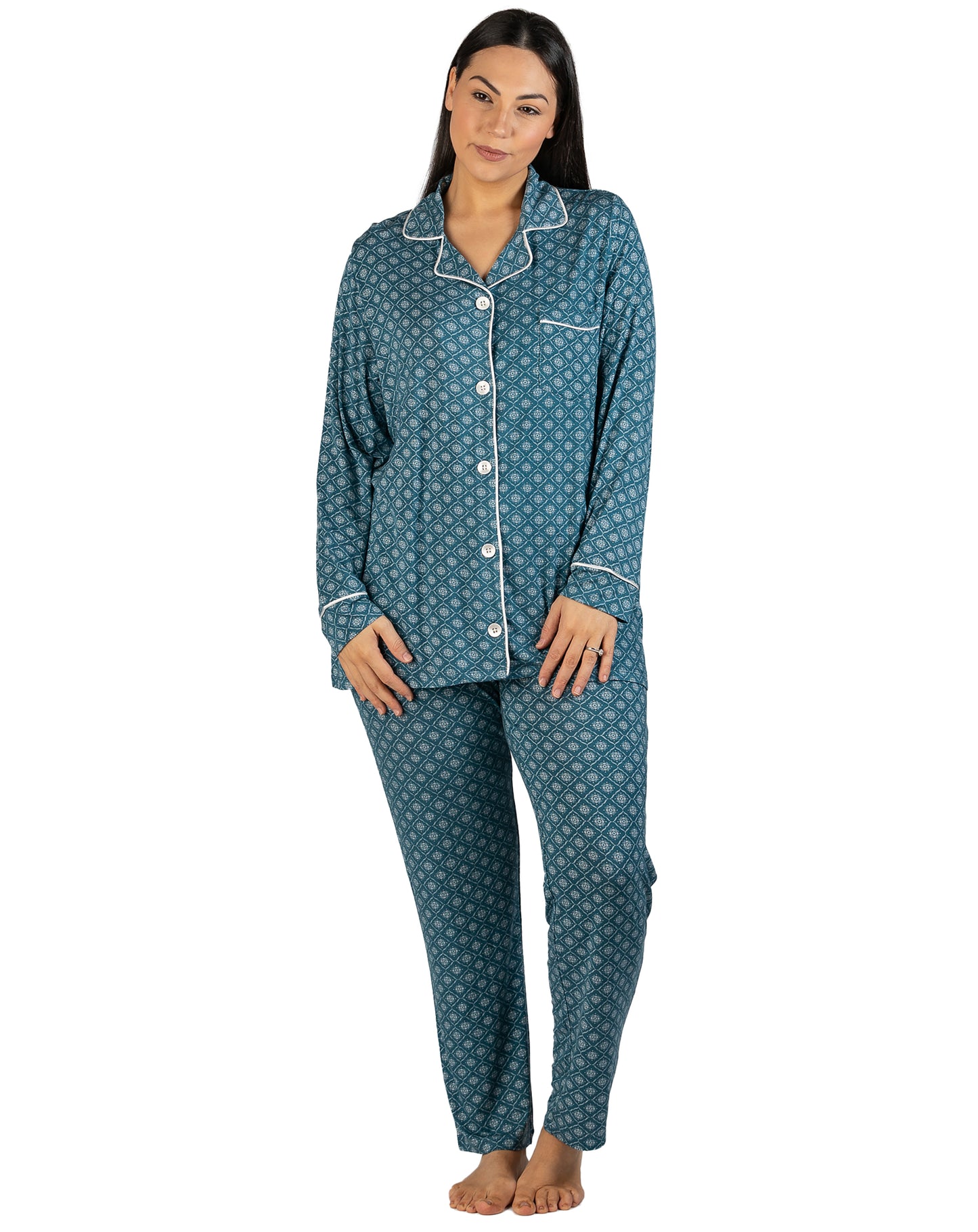 MOROCCO REVERE PJ SET TEAL - Y246M