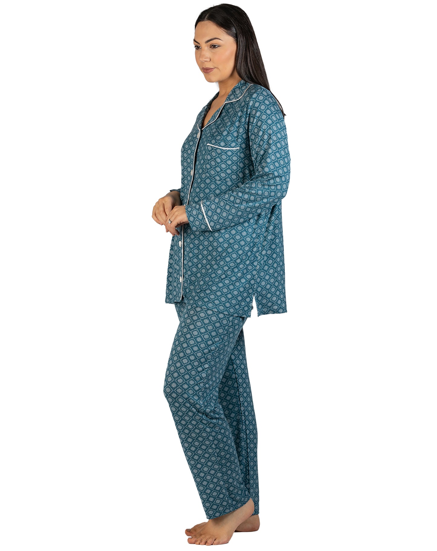 MOROCCO REVERE PJ SET TEAL - Y246M