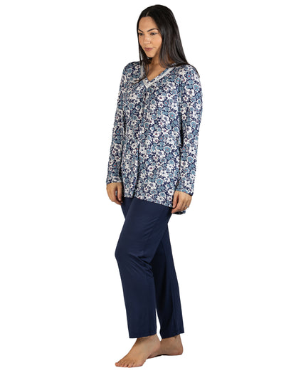 DAHLIA PJ SET NAVY - Y247D