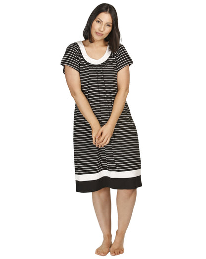 STRIPE NIGHTIE BLACK - Y315S