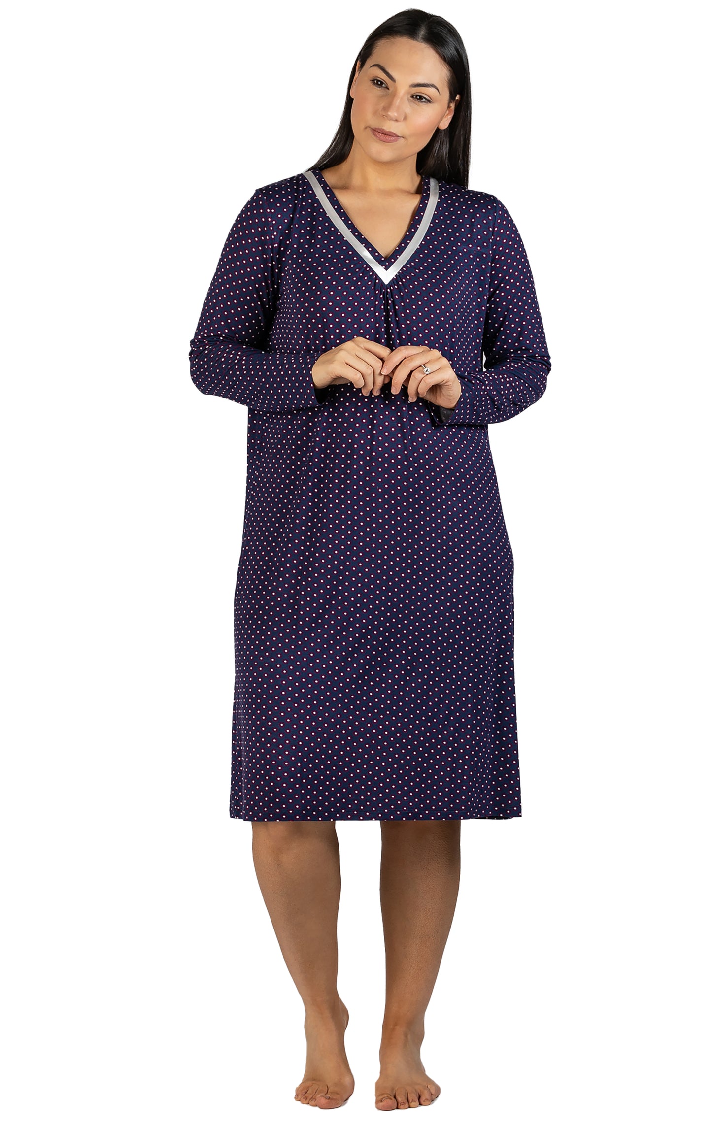 WINTER DAISY NIGHTIE NAVY - Y319WD