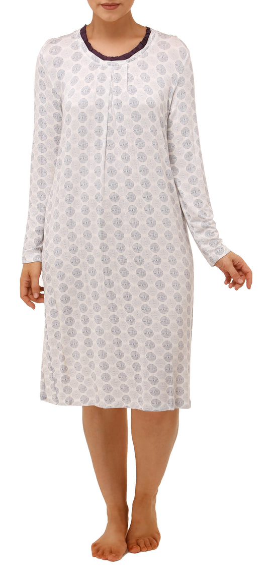 CIRCLE NIGHTIE EGGPLANT - Y335