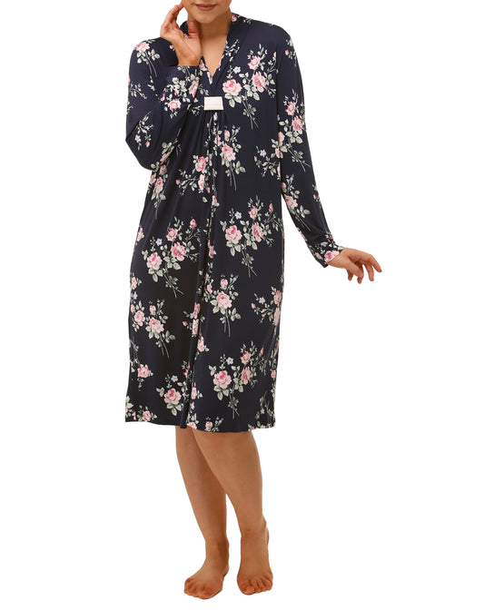 ROSE GARDEN NIGHTIE NAVY - Y387