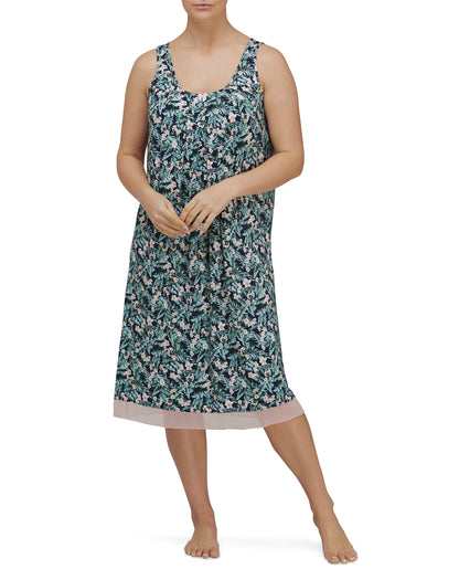 ALOHA SLEEVELESS NIGHTIE NAVY - Y439