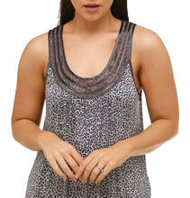 Load image into Gallery viewer, SLEEVELESS LEOPARD CHEMISE GUNMETAL - Y449

