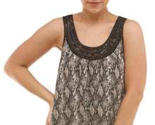 Load image into Gallery viewer, SLEEVELESS SNAKESKIN CHEMISE BLACK - Y451

