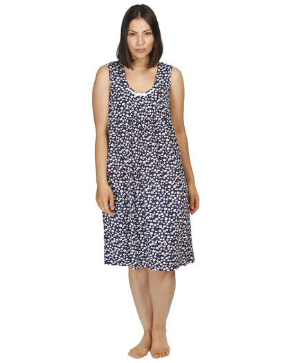 TULIP SLEEVELESS NIGHTIE NAVY - Y454T