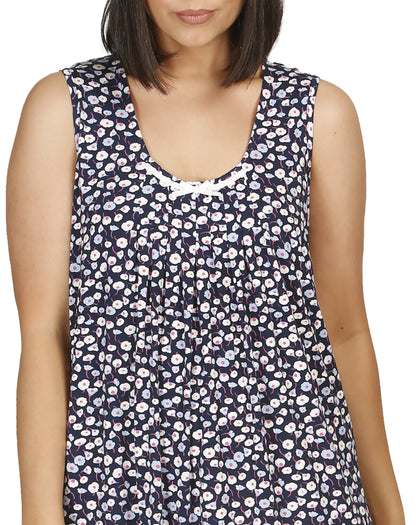 TULIP SLEEVELESS NIGHTIE NAVY - Y454T