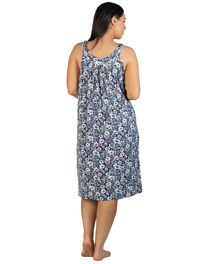 DAHLIA SLEEVELESS NIGHTIE NAVY - Y460D