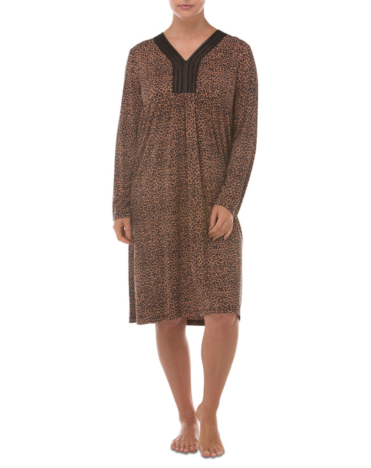 LEOPARD NIGHTIE BLACK - Y645