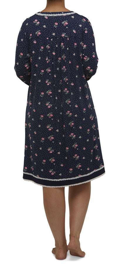 FLORAL NIGHTIE NAVY - Y681