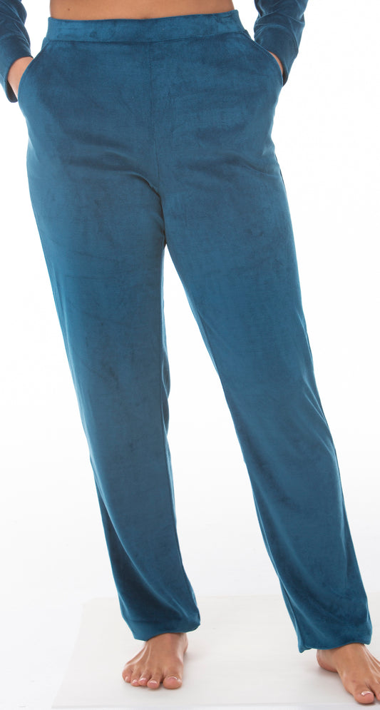 VELVET LOUNGE PANT PEACOCK - Y703