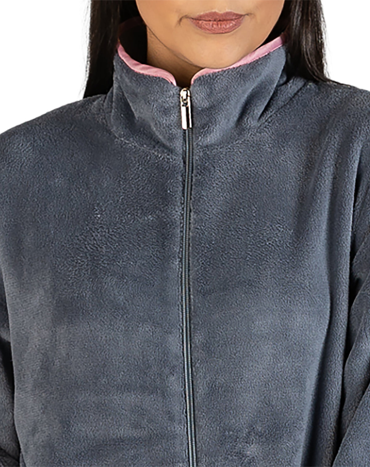 Samite House Robe SATIN ZIP ROBE SLATE - Y801 – The Sleep Club