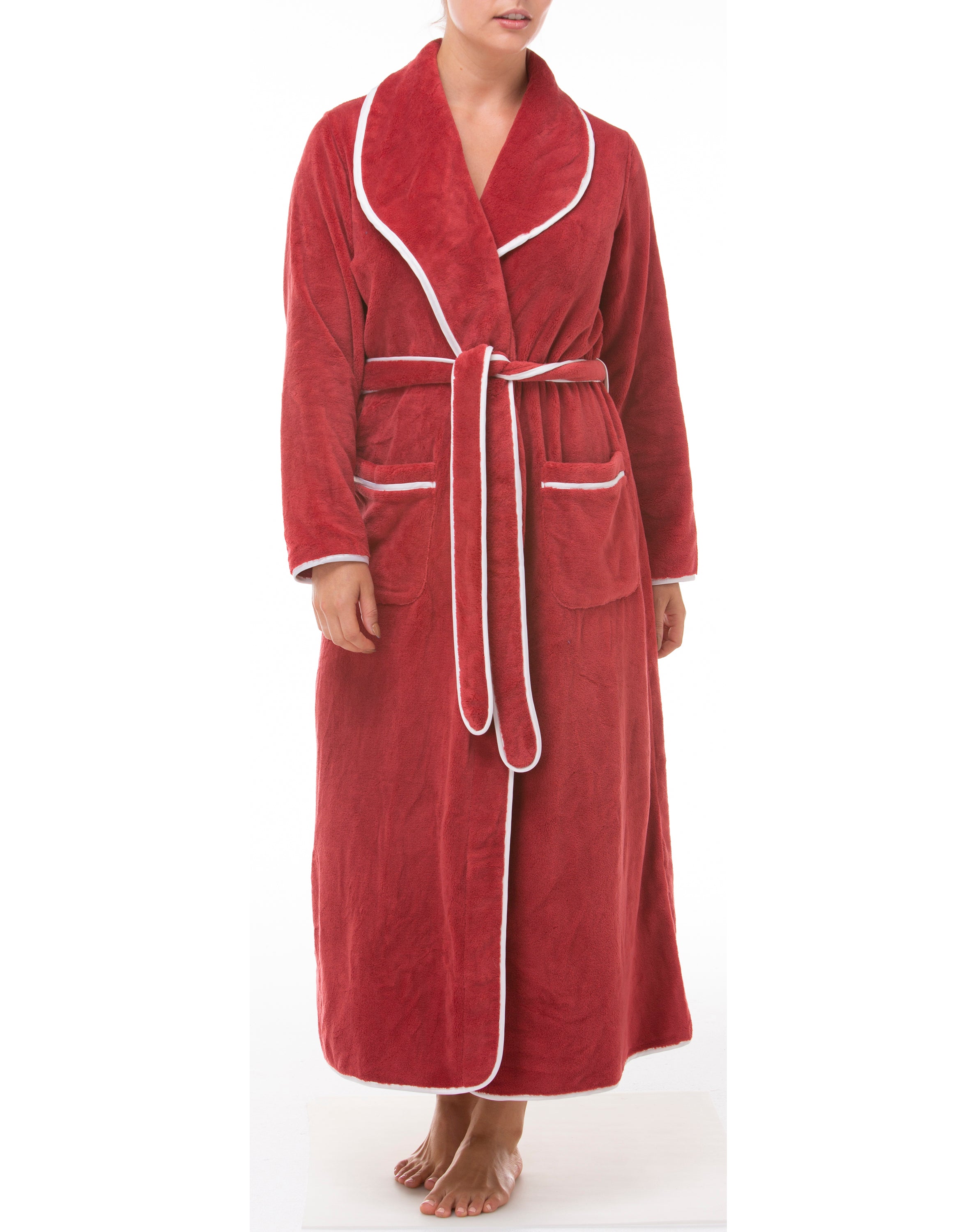 SATIN TRIM ROBE PAPRIKA Y806 SMALL PAPRIKA