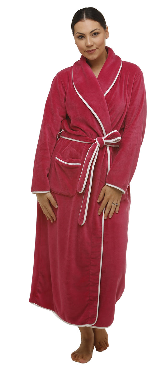 SATIN TRIM ROBE ROSE - Y806