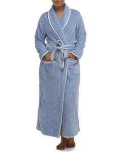 Satin Trim Robe Winter Blue - Y806