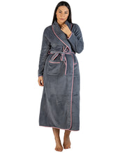 Load image into Gallery viewer, SATIN TRIM ROBE SLATE - Y806
